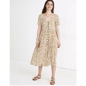Madewell Batik Vine Button Dress, Small